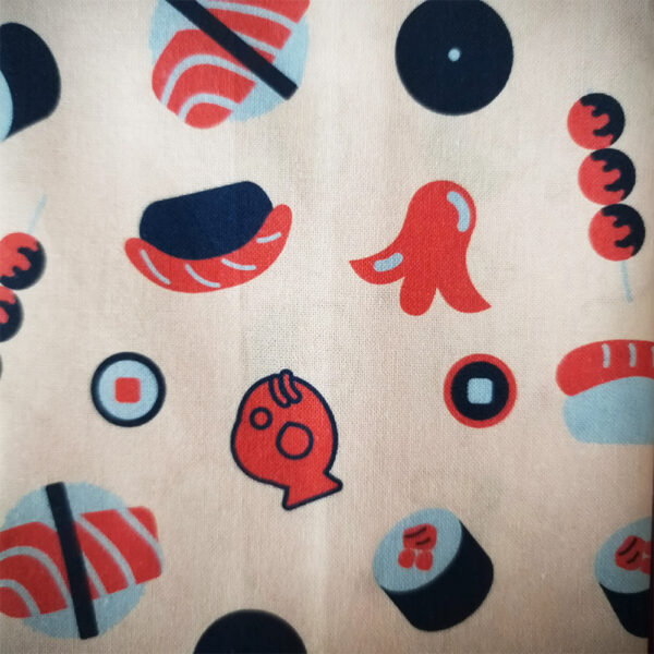 Couvre-livre Sushi motif écru
