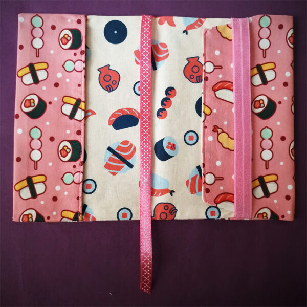 Couvre-livre Sushi ouvert rose