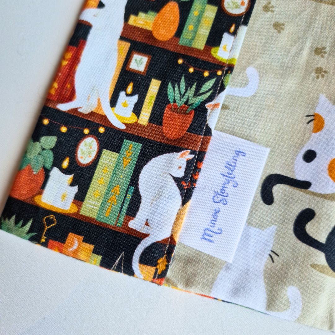 Couvre-livre Cats books Détail Etiquette